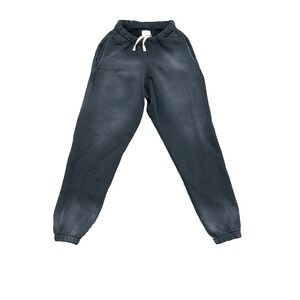 MoojiMooji Sweatpants Mens Medium Black USA Washed Baggy Faded Drawstring